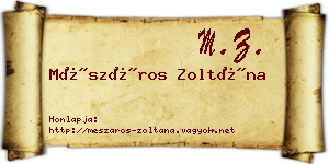 Mészáros Zoltána névjegykártya